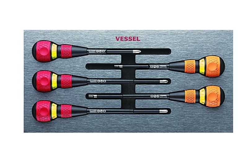 VESSEL BALL GRIP Ratchet Screwdriver (5PC. Set in EVA FOAM #1) - Image 1